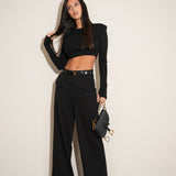 מכנס נאפולי + חגורה שחור