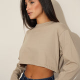 קרופ רוגבי שרוול ארוך פיסטוק