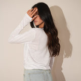 חולצת שרוול ארוך עננים לבנה