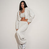 חליפת 3 חלקים קרדיגן בלון אפורה