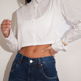 חולצת קולורדו קרופ לבנה