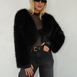 ג׳קט פרווה מארי שחור