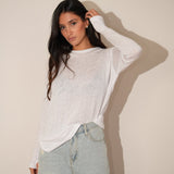 חולצת שרוול ארוך עננים לבנה