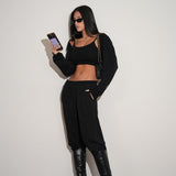 חליפת עליונית 3 חלקים שחורה