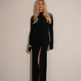 שמלת קייסי שרוול ארוך שחור