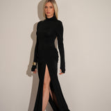 שמלת קייסי שרוול ארוך שחור