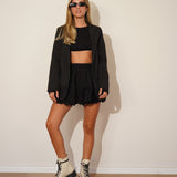 חצאית מיני קרושה שחורה