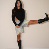 חולצת שרוול ארוך עננים שחורה