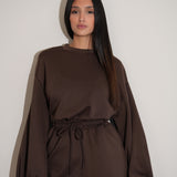 חליפת שורט בלון חומה