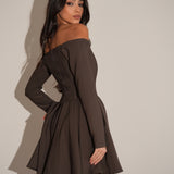 שמלת ריטה מחוך מוקה