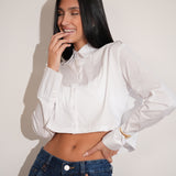 חולצת קולורדו קרופ לבנה