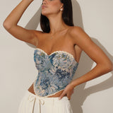 מחוך אורי פרחוני כחול