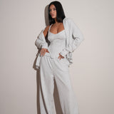 חליפת פוטר מחוך 3 חלקים אפורה