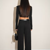 מכנס נאפולי + חגורה שחור