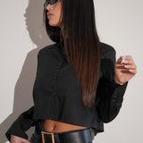 חולצת קולורדו קרופ שחורה