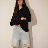 חולצת שרוול ארוך עננים שחורה