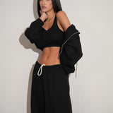 חליפת 3 חלקים קרדיגן בלון שחורה