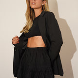 חצאית מיני קרושה שחורה