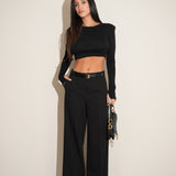 מכנס נאפולי + חגורה שחור