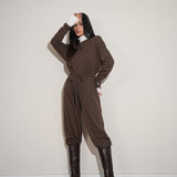 חליפת פוטר זרי חומה