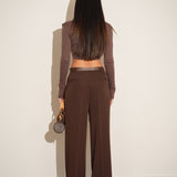 מכנס נאפולי + חגורה חום