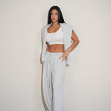 חליפת פוטר זרי אפור בהיר