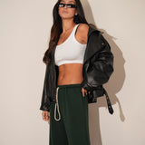 ג'קט דמוי עור בקי שחור