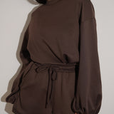 חליפת שורט בלון חומה