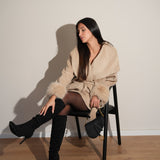 ג׳קט קימונו שמנת