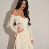 שמלת ריטה מחוך שמנת