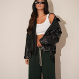 ג'קט דמוי עור בקי שחור