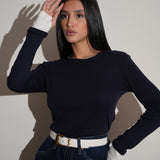 חולצה ניקי כחולה שילוב לבן