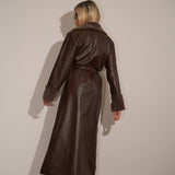 טרנץ׳ דמוי עור פרווה חום