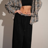 חליפת 3 חלקים משבצות שחור אפור