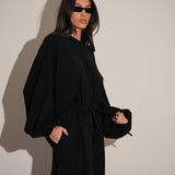 חליפת שרוול פעמון שחורה