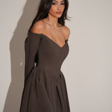 שמלת ריטה מחוך מוקה