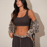 חליפת 3 חלקים משבצות חומה