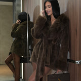 מעיל פרווה ג׳ני חום