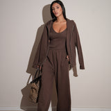 חליפת פוטר מחוך 3 חלקים חומה