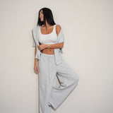 חליפת פוטר זרי אפור בהיר