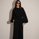 חליפת שרוול פעמון שחורה