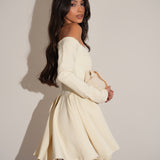 שמלת ריטה מחוך שמנת