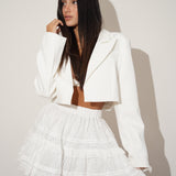 חצאית מיני קרושה לבנה