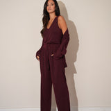 חליפת 3 חלקים מודאל בורדו