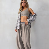 חליפת 3 חלקים משבצות אפורה