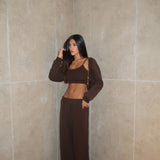 חליפת עליונית 3 חלקים חומה