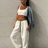 מכנסי טרנינג אבי לבן