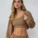 חליפת עליונית 3 חלקים מוקה