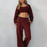 חליפת עליונית 3 חלקים בורדו