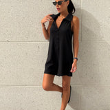 אוברול צווארון כפתורים שחור